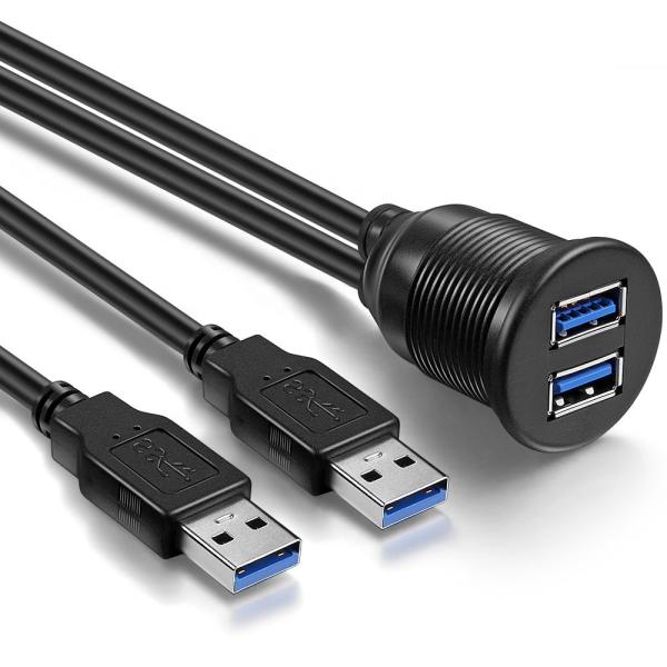 Buy cheap 2 Ports AUX Flush Mount Usb Extension USB 3.0 Male To Female from wholesalers