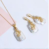 Buy cheap Women Natural Baroque Pearl Necklace Earring Classic Weddings Jewelry Chains product