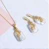 Buy cheap Women Natural Baroque Pearl Necklace Earring Classic Weddings Jewelry Chains Freshwater Pearl Necklace Jewelry from wholesalers