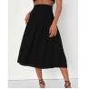 Buy cheap Crinkle Woven Rayon Black Sleeveless Tie-Front Two-Piece Dress Smocked Crop Tank Top and High Waist Long Skirts Suits from wholesalers