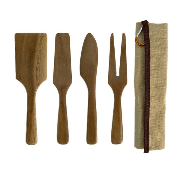 Buy cheap Outdoor Camping Portable Shovel Spoon Fork Wooden Spatula Cake Knife and Fork Cheese Set from wholesalers