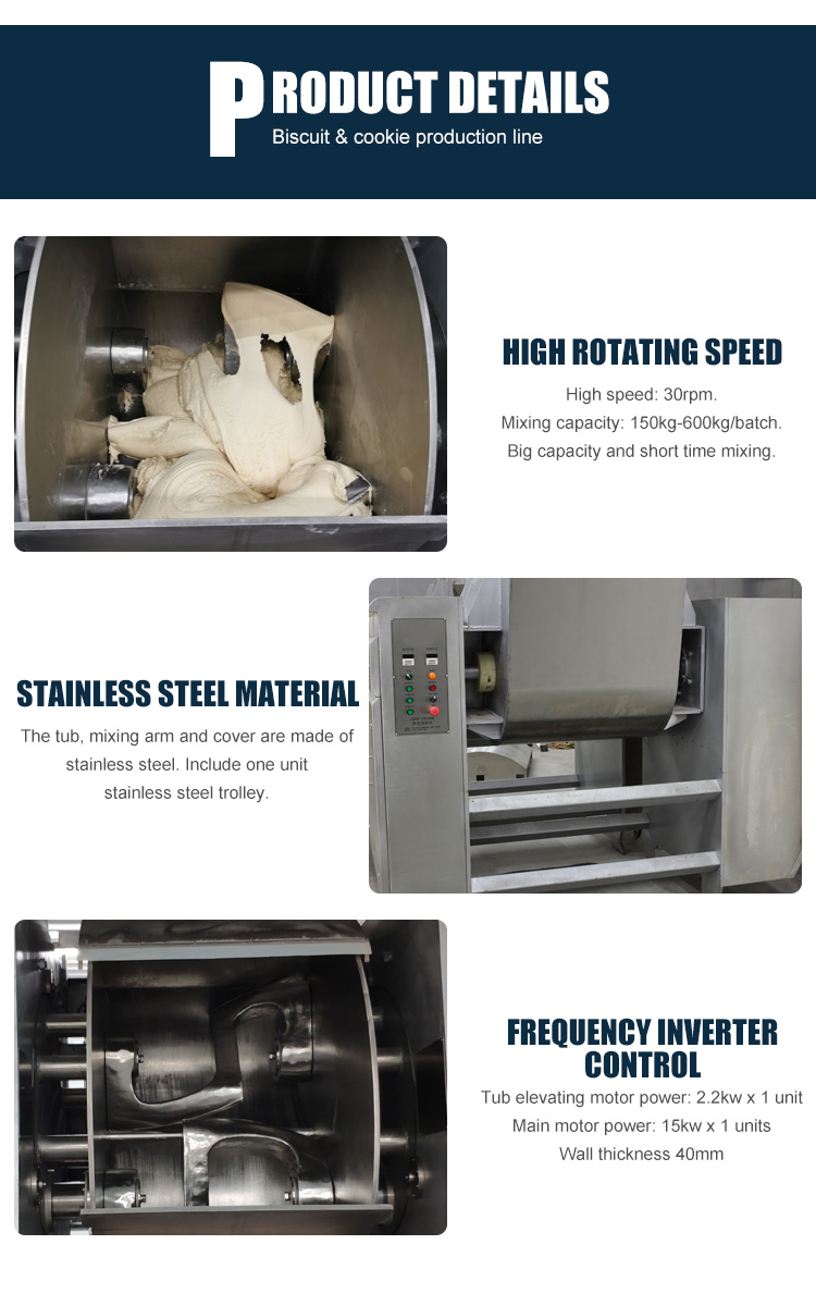 New Design Commercial Electric Food Horizontal Fully Automatic Dough Mixer