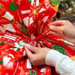 Recyclable Colorful Plastic Gift Wrap Bags , Jumbo Christmas Gift Bag