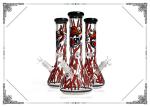 Beaker Tobacco Recycling Hookah Tube With Red Spray Dragon On Glass