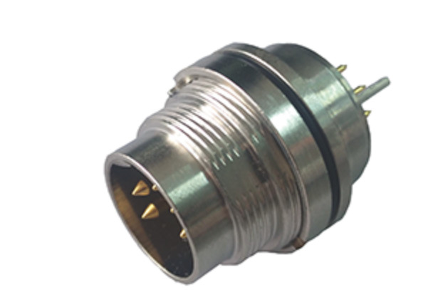 M12 right angle Panel mount Male Female automative 5 pin solder waterproof antenna AISG connector