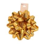 Lacquer Medium Size Outdoor Christmas Gift Bow 5.5 Inch Diameter Red Yellow