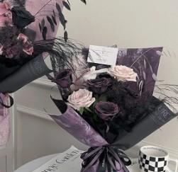 Buy cheap Plum Purple Sauce Marble Pattern Flower Packaging Paper from wholesalers