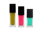 Square Clear Round Cosmetic Glass Bottles 30ml Makeup Foundation Bottles