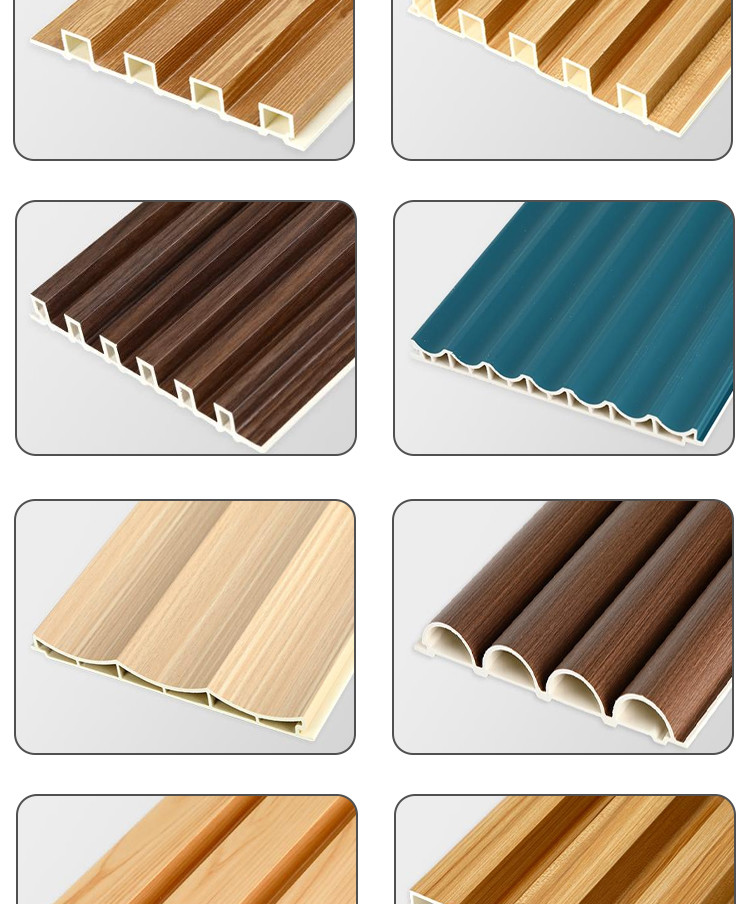 Interior Decorative WPC Wall Panels 3D Solid Wood Grill Panel