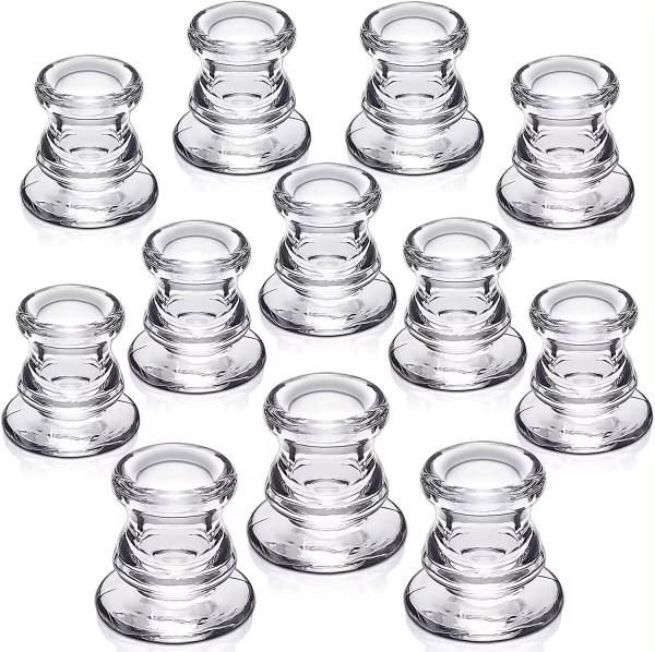 Buy cheap Clear Glass Candlestick Holders 4 Taper For Wedding Decoration And Dinning from wholesalers