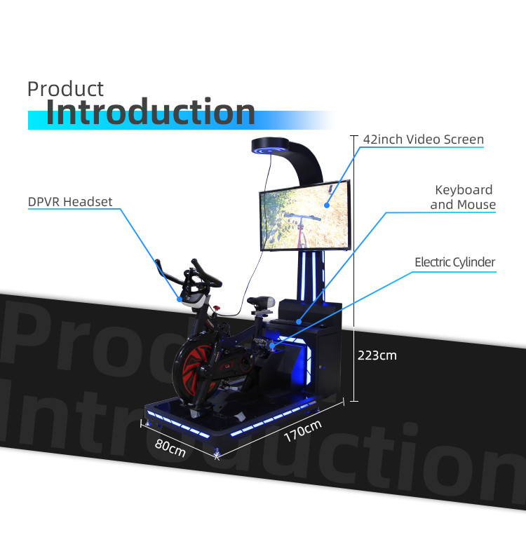 Indoor Fitness Game VR Bicycle With 4 Games 42'' Screen