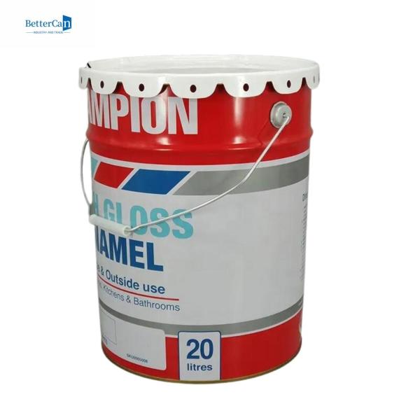 Buy cheap White 20L Metal Paint Bucket 5 Gallon Metal Tin Pail With Lock Ring Rubber Gasket from wholesalers
