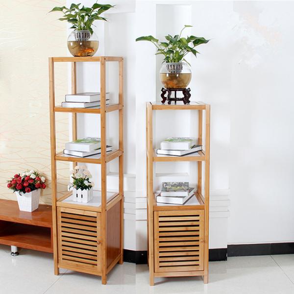 Buy cheap 4 Tier Bamboo Bathroom Shelf , Wooden Bath Rack For Exhibition Room / Flower Shop from wholesalers