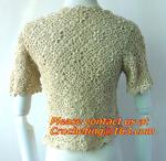 Blouse Vintage Sleeve, White Black Crochet Casual Shirts Tops, tops, crocheted
