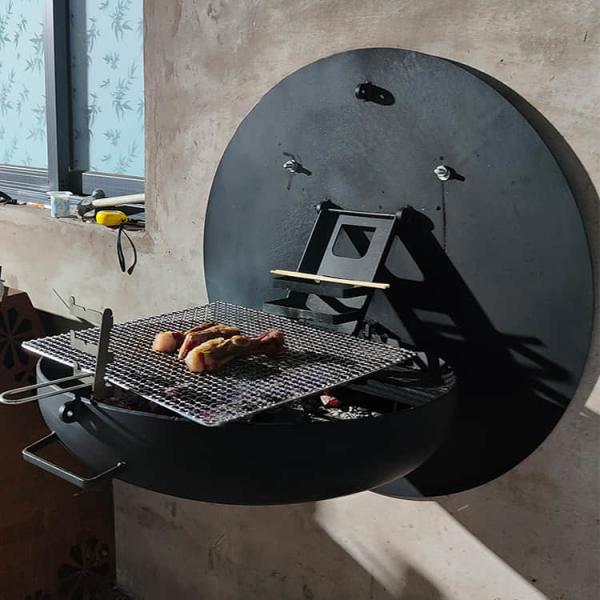 Buy cheap Corten Steel Wood Burning Fire Pits 0.8m Wall Mounted Charcoal Bbq from wholesalers