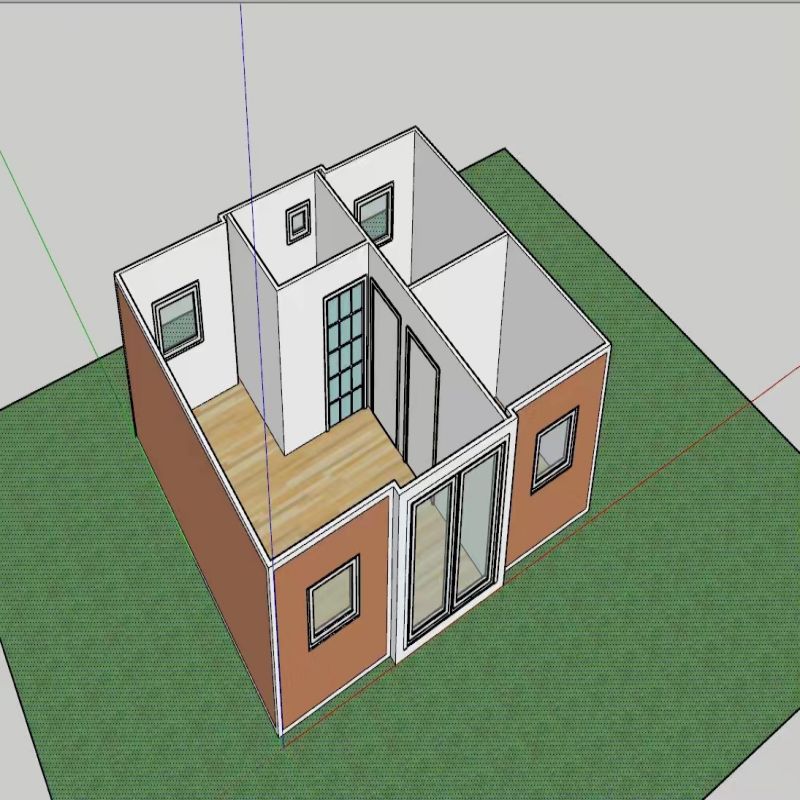 Steel Door Four Bedrooms One Bathroom Luxury 20 40ft Prefab Folding Container Homes