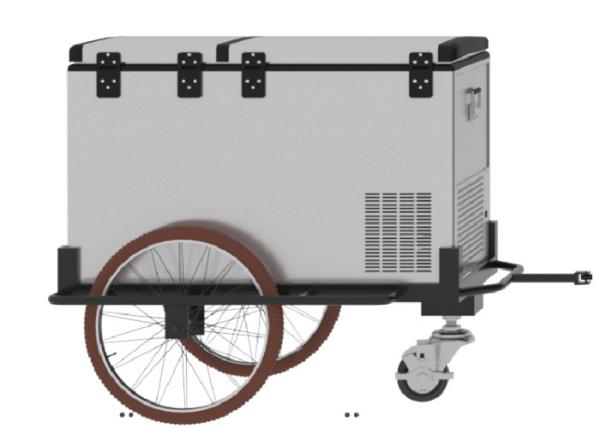 Three Wheels Scooter Cargo Trailer , 125L Mobile Cooler Trailer With 1 Year