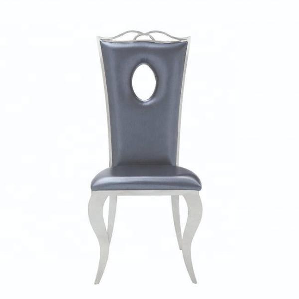 Buy cheap Aesthetic Hole PU Leather Dining Chair With Stainless Steel Frame from wholesalers
