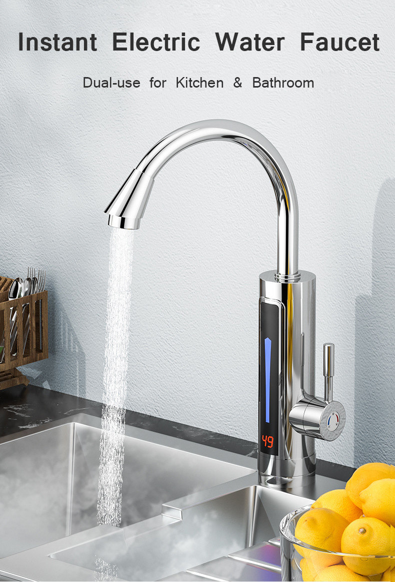 ABS Electric Hand Wash Tap SS304 Electric Kitchen Water Heater Tap 2-3L/Min
