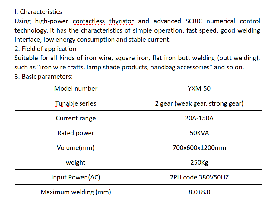 YXM-50 Custom Welded Welding Machine for Slab Wire Square Iron Automatic Butt Welding