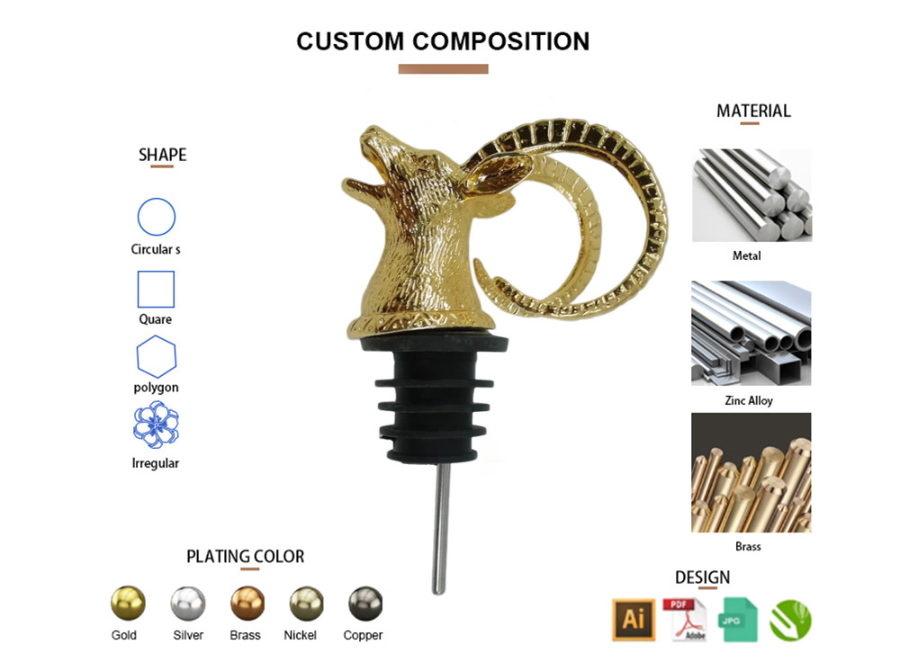 3D Animal Head Wine Pourer Stainless Steel 304 Decanter Pourer