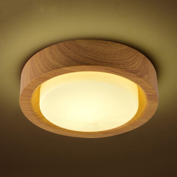 Wooden Round Ceiling Lights For Bedroom Iron Surface Mounted Rooms Lighting（WH