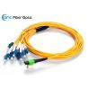 Buy cheap FTTX LAN SM MPO Fiber Optic Cable 12 Fiber , LC Fanout 2.0mm x 0.5 Meter from wholesalers