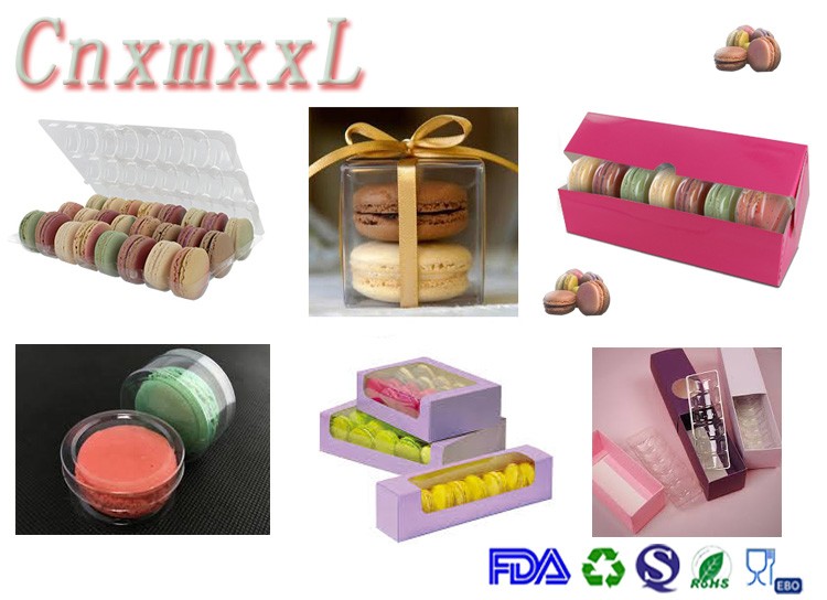 Macaron Takeaway Recyclable Kraft Paper Box Packing With Sliding Drawer