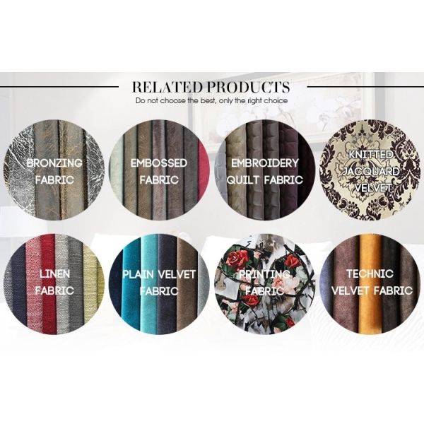 100% Polyester Linen Sofa Fabric Embossed For Home Decoration