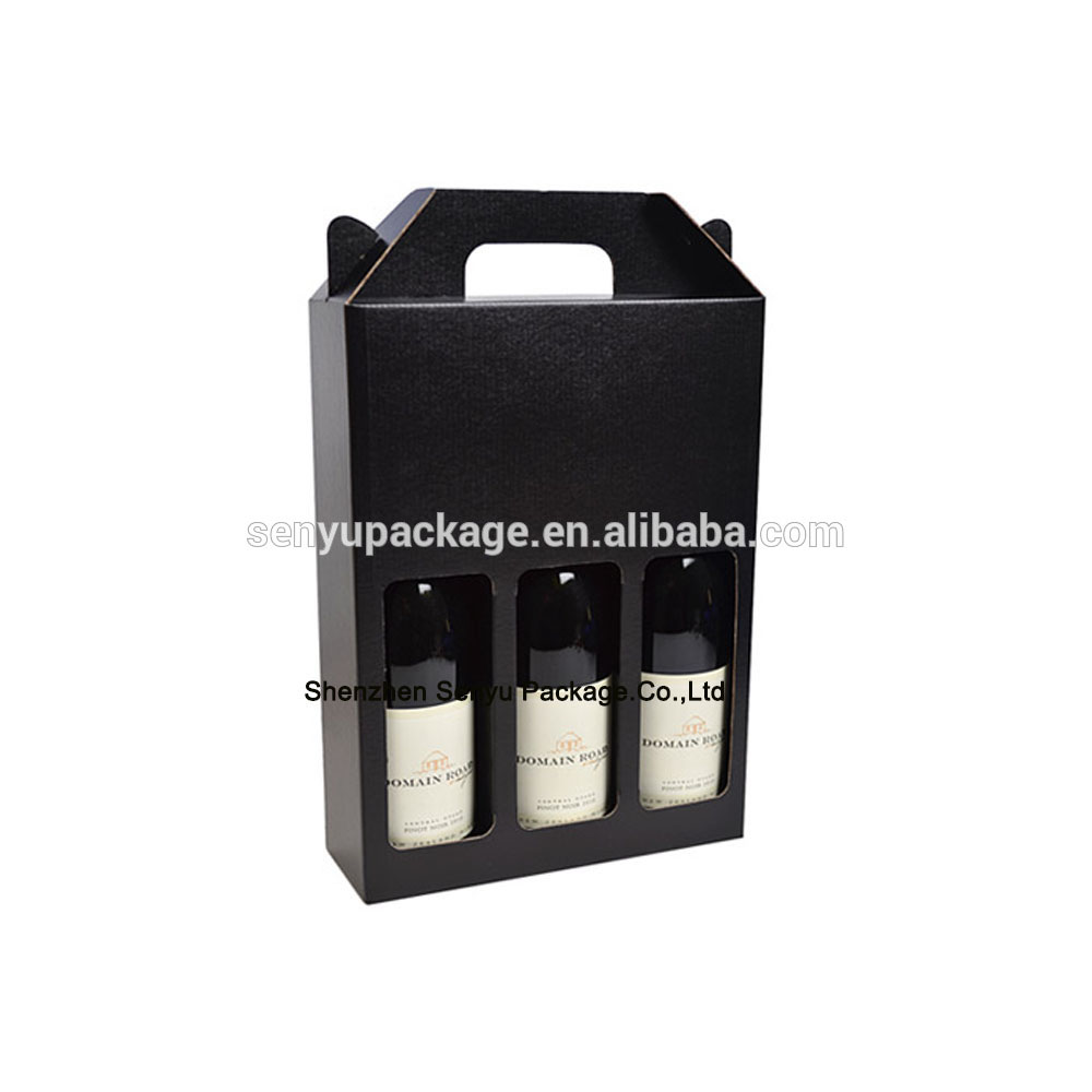 Hard 1 3 Bottle Wine Box Cardboard with Printed Logo