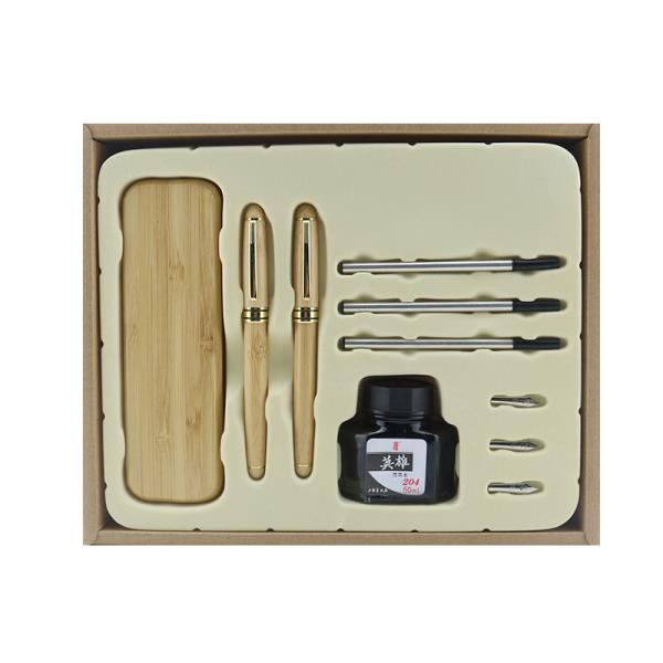 Buy cheap Bamboo Wood Business Stationery Set Natural Color Roller Ball Pen Fountain Pen Set from wholesalers