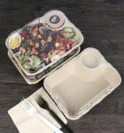 Buy cheap 22.4x16x4.5cm Biodegradable Bamboo Pulp Packaging 850ml Microwaveable from wholesalers