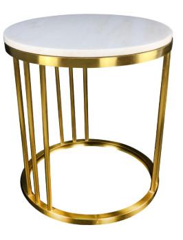 Buy cheap Gelaimei Luxury Hotel Coffee Tables White Marble Coffee Table 600mm Dia from wholesalers
