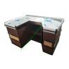 Buy cheap U Shape Supermarket Cash Counter With Stop Bar / Metal Coffee Cashier Desk For Shop from wholesalers