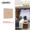 Buy cheap Gold Tempered Glass Panel Wall Touch Switch For Home Furniture Led Lamp 10A 5-300W/gang 220V from wholesalers