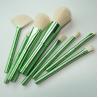 Buy cheap Bright Green Oval Makeup Brush Set 8 pieces White Synthetic Hair from wholesalers