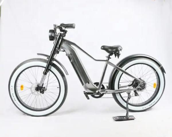 Retro Beach Cruiser Electric Bicycle 48V 750W 26 Inch Fat Tire E Bike 15Ah
