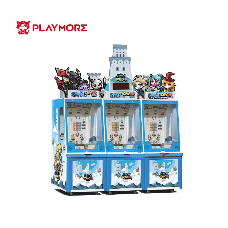 Coin Tower Mechanical Arcade Machines Three Players Sky Tower Win Tickets