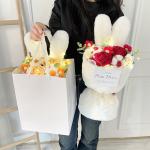 Cute Knitted Plush Rabbit Ears Bouquet Small Fragrance Style Qixi Graduation