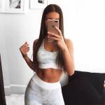 Sport Suit Print Women's Yoga Apparel , Breathable Yoga Set Sexy Sporty Ladies