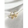 Buy cheap Gold Plated Mini Dangle Heart CZ Huggie Earrings Add a Touch of Glamour to Your Look from wholesalers