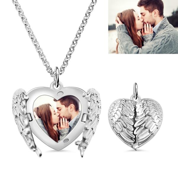 Buy cheap Heart Photo Custom Silver Necklaces from wholesalers