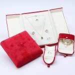 Upscale Clamshell Shape Red Velvet Jewelry Box Luxury Packaging Cases for