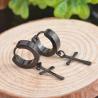 Buy cheap Circle Round cross earrings for men Stainless Steel Pendant Stud Earrings Punk Rock Style Male Men Earrings Jewelry from wholesalers