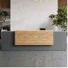 Buy cheap 2.4M Office Reception Desk Grey Wooden Hotel Front Desk Counter from wholesalers