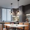 Buy cheap Nordic LED Pendant Lamp E27 Black Chandelier For Living Room Dining Room Kitchen Bedroom Modern Gray GlassLamp(WH-GP-32） from wholesalers