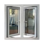 Pvc / Upvc Double Glazed Glass Casement Window With Fly Screen European Style