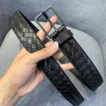 Mens Black Brown Leather Braided Belt ISO9001 Anti Abrasion Tearproof