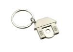 Trolley Token Cute House Shape Keyring UV Printing Metal Key Ring Holder