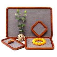 Buy cheap Red Edge Wooden Jewelry Display Props Super Fiber Lining Exhibition Display product